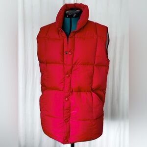 Kid’s Lands End Red Down Puffer Vest Size L 14-16